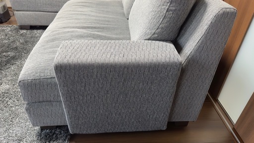 カバー取り外し可能！かねたや家具　L字カウチソファー