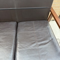 ３人がけソファオーク材使用の画像