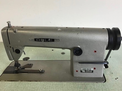 h-273.(U)□岐阜発　△ ABLE / 工業用ミシン △ HB-80B / 100V / 台付 / 動作確認 / 実演はしてません / 現状品　R6.7/28□0.6