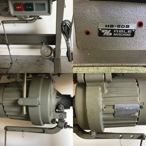 h-273.(U)□岐阜発　△ ABLE / 工業用ミシン △ HB-80B / 100V / 台付 / 動作確認 / 実演はしてません / 現状品　R6.7/28□0.6