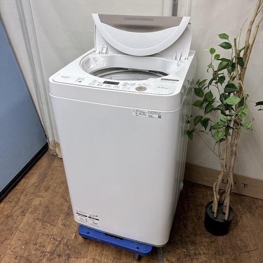 【?買取市場 6ヶ月保証】S144 ⭐ SHARP / シャープ 洗濯機（洗濯4.5㎏) 21年製 ES-GE4E ⭐ 動作確認済 ⭐