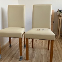 ダイニングチェア2脚　アイボリー【現地引き取り希望】の画像