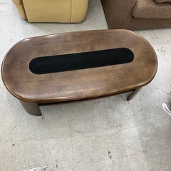 坂2603-292 モリアキ　だ円センターテーブル ガラスパーツ有り キズ汚れ有りの画像