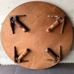 ちゃぶ台　丸テーブル　大型　レトロ　木製　①の画像