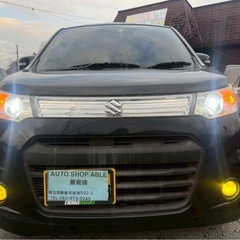 訳あり車いじれる方に H25年式 ワゴンR スティングレー★総額8.5万円★走り良好 エアコンOK スマキー 社外ナビ テレビ Bluetooth 純正アルミ 社外ハンドル♪の画像