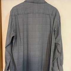 GU チェック柄 長袖シャツ Lサイズ グレー系の画像