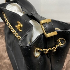 超極上　CHANEL 25A  2Way チェーンショルダー・ハンドバッグ　ブラック　カーフスキン　新品同様　正規品の画像