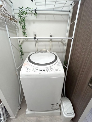 【美品】東芝 ZABOON AW-8V6 縦型洗濯乾燥機 メタリックシルバー
