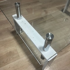 ガラスローテーブル ホワイト 80×40の画像