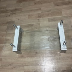 ガラスローテーブル ホワイト 80×40の画像