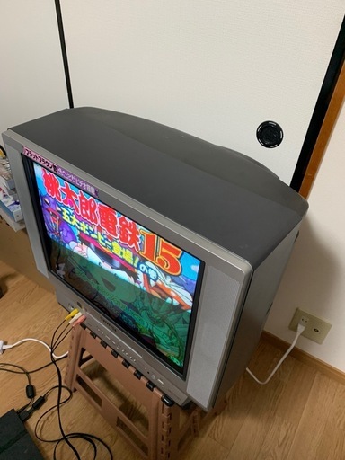 美品】AIWA フラットブラウン管ビデオ再生可能レトロゲーム等に (まー 