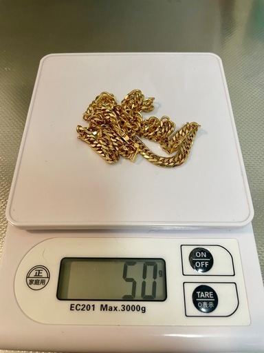 K18 喜平ネックレス 6面ダブル 50g 50cm 造幣局刻印あり