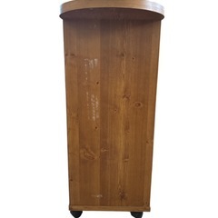 天然木キッチンワゴン　棚板高さ調節可　キャスター付の画像