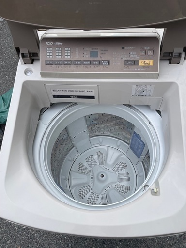 北九州市内配送無料　保証付き パナソニックNA-FA100H3-N 全自動洗濯機 シャンパン [洗濯10.0kg /乾燥機能無 /上開