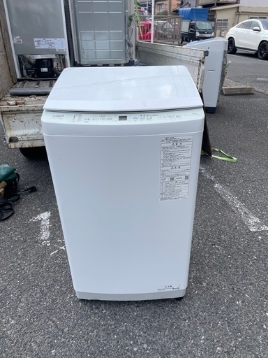 北九州市内配送無料　保証付き AQUA 2022年製 7.0kg全自動洗濯機 ホワイト AQW-S70E3(W)