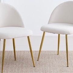 ベロア調×ゴールド脚 おしゃれ チェア の画像