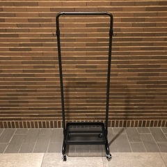 ハンガーワゴン ブラック ハンガーラック コートハンガー ワゴン ハンガー コート掛け 衣類収納 収納家具 洋服掛け ポールハンガー スチール キャスター付き ストッパー付きの画像