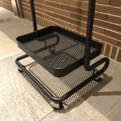 ハンガーワゴン ブラック ハンガーラック コートハンガー ワゴン ハンガー コート掛け 衣類収納 収納家具 洋服掛け ポールハンガー スチール キャスター付き ストッパー付きの画像