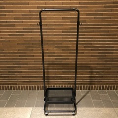 ハンガーワゴン ブラック ハンガーラック コートハンガー ワゴン ハンガー コート掛け 衣類収納 収納家具 洋服掛け ポールハンガー スチール キャスター付き ストッパー付きの画像