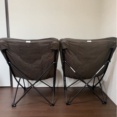 洗える＆はっ水 バタフライチェア ハイバック・折りたたみ　ニトリ　2点セット　室内使用のみ チェア　美品の画像