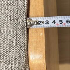 アームレスローソファ 3人掛けソファベッド グレー 186cmの画像