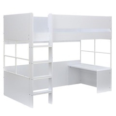 【解体済み】木製 ロフトベッド      ホワイトの画像