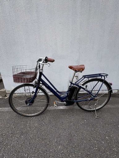 ブリヂストン 電動自転車 26インチ CB6B37 青 前カゴあり 充電器付き