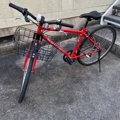クロスバイク　ライト、カゴ付き　(空気入れ、お手入れ用品も)の画像