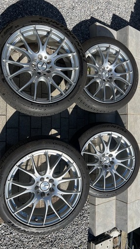 RAYS HOMURA 2x7 19インチ 8J +48 PCD114.3 コンチネンタル 225/45R19 バリ山 4本セット ホムラ レイズ 日本製