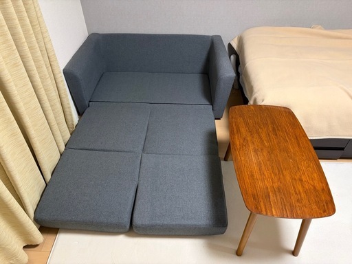 【美品】　ニトリ　2人用　ソファベッド 　グレー 幅150cm