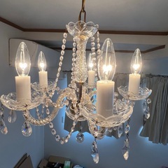 シャンデリア　5灯　クリスタル　引っ掛けシーリングの画像