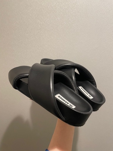 JIL SANDER ブラック (サイズ41) クロスストラップサンダル