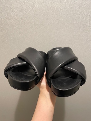 JIL SANDER ブラック (サイズ41) クロスストラップサンダル