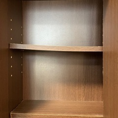 【取引中】ブラウン  スライド式本棚 可動棚 大容量の画像