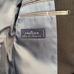  【美品】angelico テーラードジャケット 92A5 ブラック シャドーストライプ の画像