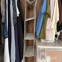 バッグ隙間収納　ベージュ　👜3個置ける　3Bag storage hunger closetの画像