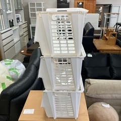 ☆値下げ☆W2603-0386 積み重ね収納ケース3段セット　中古の画像