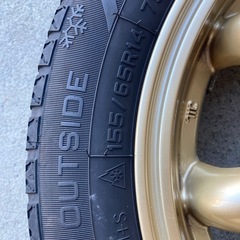 軽自動車　ゴールドホイール　　　155-65-14 タイヤ付おまけ　の画像