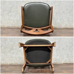 WN1/4 ダイニングチェア 2脚 セット W48×D48×H79cm 椅子 チェア リビング 店舗 カフェ ヴィンテージ アンティーク レトロ ★直接引取歓迎の画像