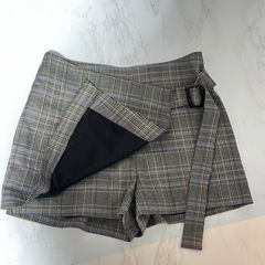 【美品】平成ギャル ENVYM アンビー チェック スカート キュロット ショートパンツ ミニ丈 インパン 安心 ベルト付きの画像