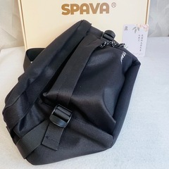 Spava ボディバッグ ブラック 大容量 軽量 撥水 ワンショルダーバッグ 斜めがけ iPad収納 通勤 旅行 新品  の画像