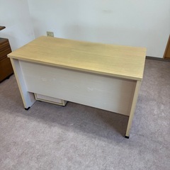 木製デスク＋3段ワゴンセット／事務机・学習机 ナチュラル の画像