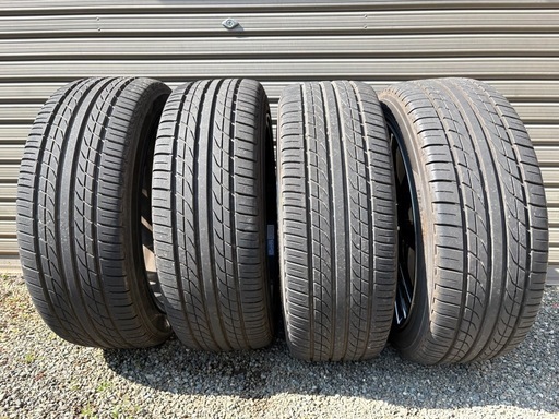 美品タイヤ付18インチメッキアルミホイール RAYS　VERSUS　18×7.5J　+48　5穴　PCD114.3　ハブ径73mm　4本セット