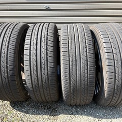 美品タイヤ付18インチメッキアルミホイール RAYS　VERSUS　18×7.5J　+48　5穴　PCD114.3　ハブ径73mm　4本セットの画像