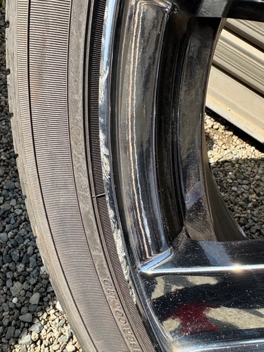 美品タイヤ付18インチメッキアルミホイール RAYS　VERSUS　18×7.5J　+48　5穴　PCD114.3　ハブ径73mm　4本セット