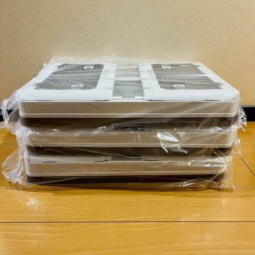 収納ボックス 折り畳み ふた付き キャスター付き 大容量 5面開き 白 3個 M