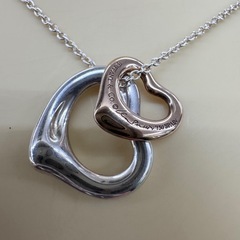 ☆ドリーム荒牧店☆TIFFANY &Co ティファニー ダブルオープンハートネックレス シルバー の画像