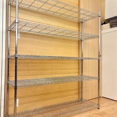 【美品】スチールラック シルバーラック 銀ラック 5段 網棚の画像