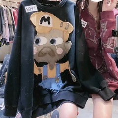 マリオ刺繍長袖トレーナーの画像