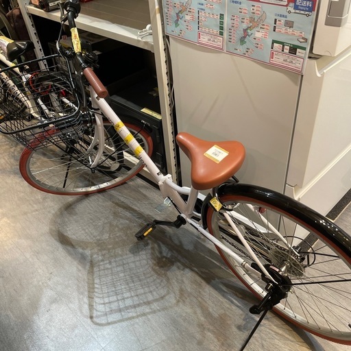 【折りたたみ自転車】【白】クリーニング済み【管理番号0310】野